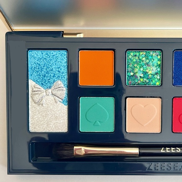 ZEESEA ALICE IN WONDERLAND CHESHIRE CAT BLUE SHADOW PALETTE DIAMOND GLITTER NIB - Picture 12 of 16